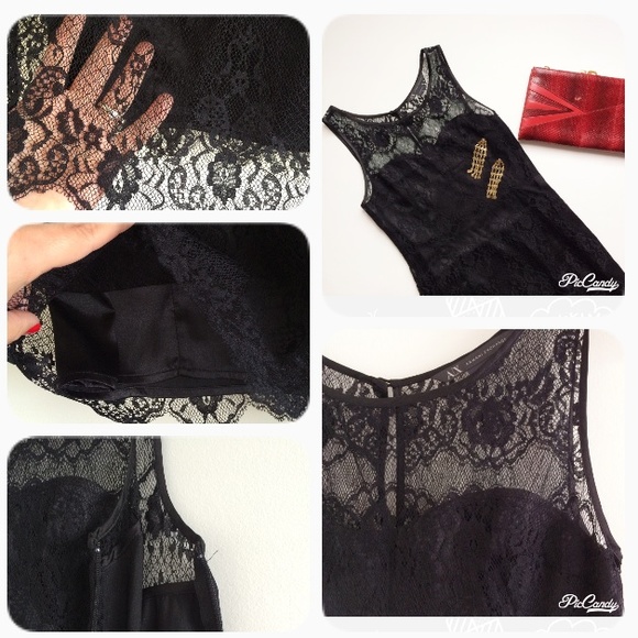 COPY - ARMANI EXCHANGE LITTLE BLACK LACE DRESS - Picture 3 of 4